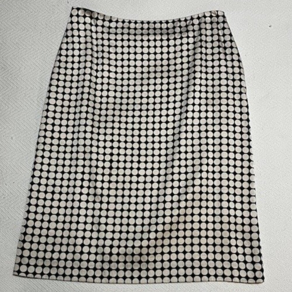 Banana Republic sz 6 Silk Navy Polka Dot Skirt